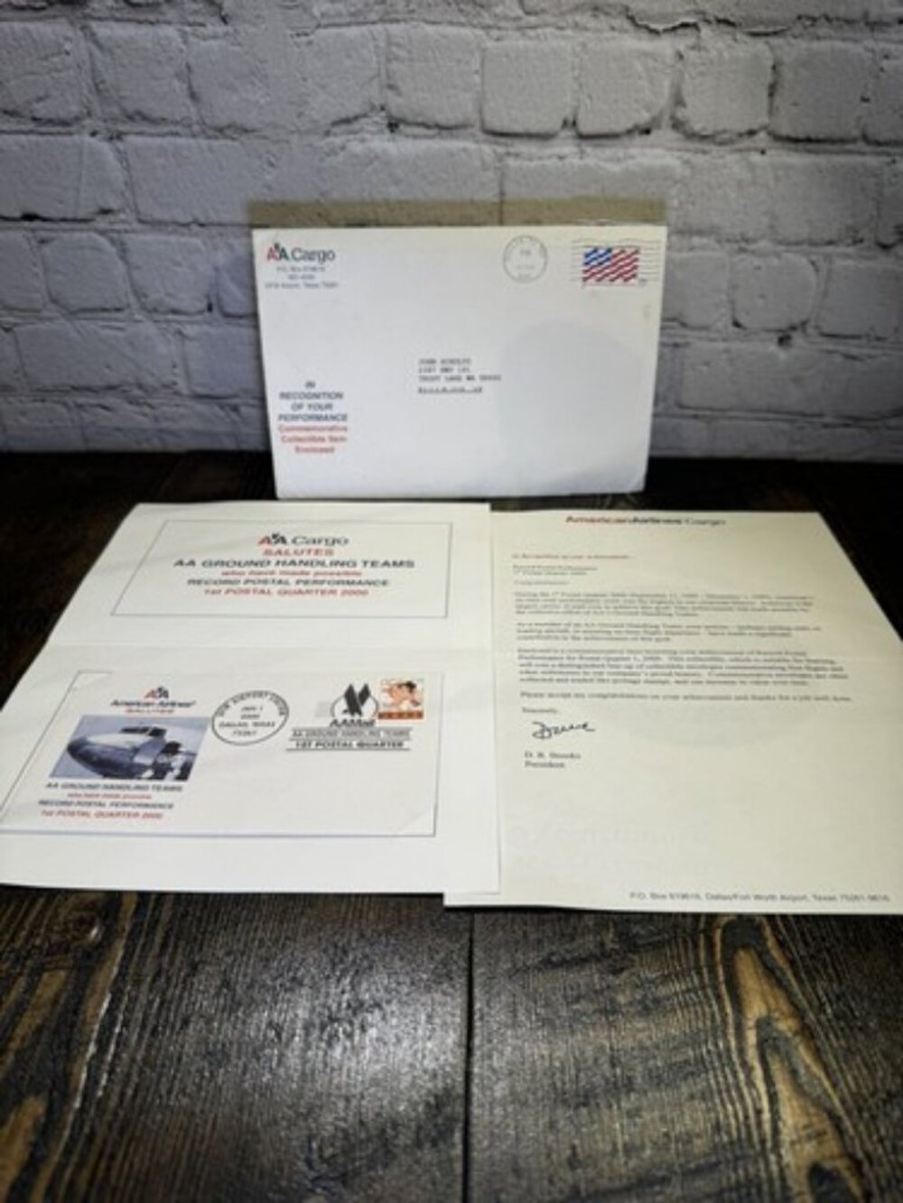 American Airlines Cargo AA Mail Stamp 2000 Ground Handling Team Record Postal